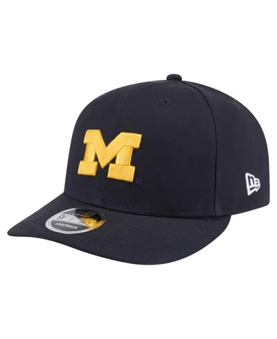 New Era Men'sâ Navy Michigan Wolverines Low Profile 9fifty Snapback Hat In Blue