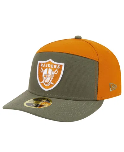 New Era Men'sâ Olive/brown Las Vegas Raiders Two-tone Color Pack Split Panel 59fifty Fitted Hat In Green