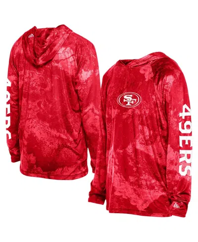 New Era Men'sâ Red San Francisco 49ers Real Tree Xtreme Camo Raglan Long Sleeve Hooded Top