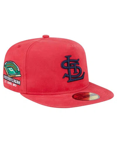 New Era Men's Red St. Louis Cardinals Championship Side Flag A-frame 59fifty Fitted Hat