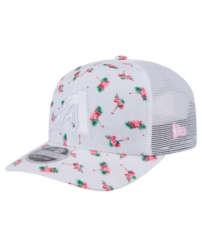 New Era Men'sâ White Arizona Diamondbacks Flamingo Mesh Back 9seventy Stretch-snap Hat