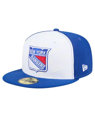 New Era Men'sâ White/blue New York Rangers Repeat Two-tone 59fifty Fitted Hat