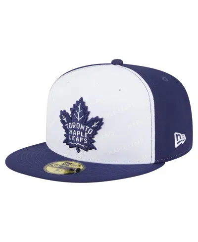 New Era Men'sâ White/blue Toronto Maple Leaf's Repeat Two-tone 59fifty Fitted Hat In Brown