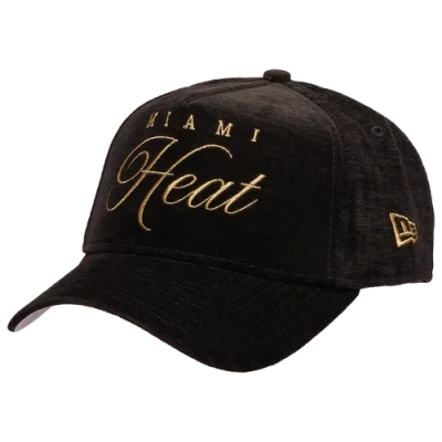 New Era Miami Heat  Heat 940 A Frame Velvet Script Cap In Neutral