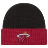 New Era Miami Heat  Heat Waffled Knit Hat In Red/black