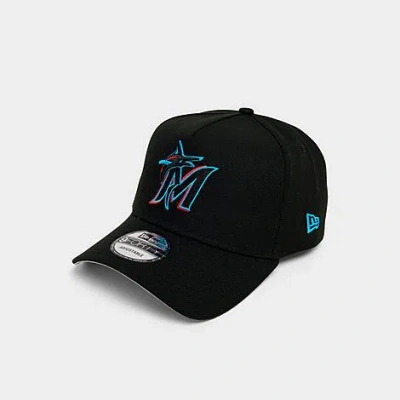 New Era Miami Marlins Mlb 9forty A-frame Snapback Hat In Black
