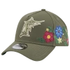 New Era Miami Marlins  Marlins 9forty A-frame Floral Cap In Green