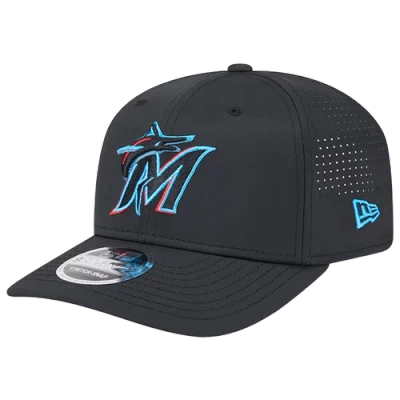 New Era Miami Marlins  Marlins Perf 970 Adjustable Cap In Black