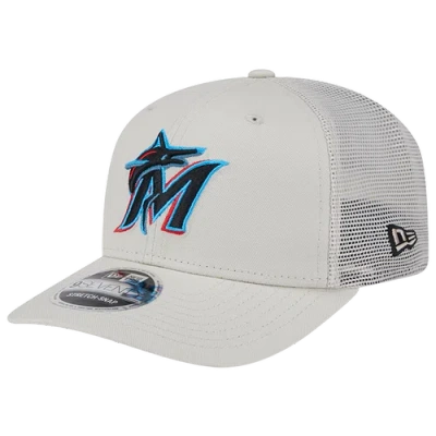 New Era Miami Marlins  Marlins Perf 970 Adjustable Cap In Gray