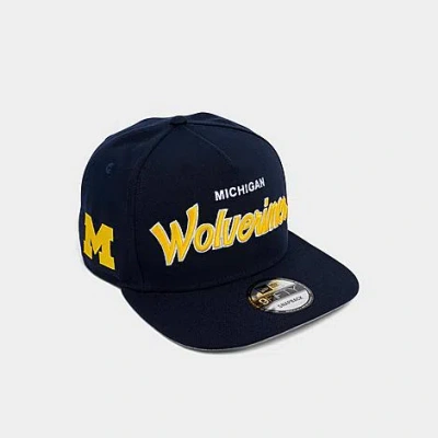 New Era Michigan Wolverines 9fifty Snapback Hat In Black