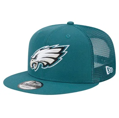 New Era Midnight Green Philadelphia Eagles Main Trucker 9fifty Snapback Hat