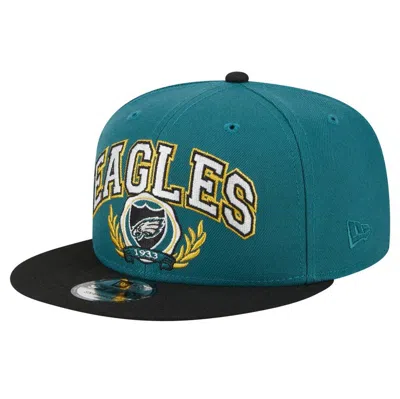 New Era Midnight Green/black Philadelphia Eagles Team Establish 9fifty Snapback Hat
