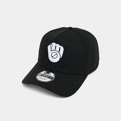 New Era Milwaukee Brewers Mlb 9forty Monochrome Snapback Hat In Black