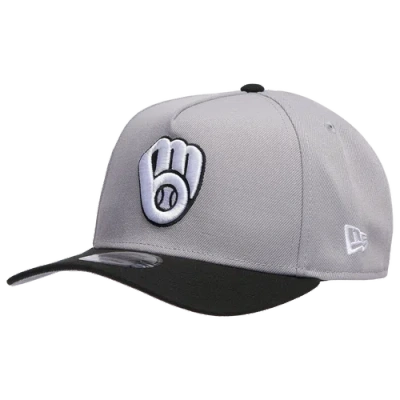 New Era Milwaukee Brewers  Brewers 9forty A-frame Cap In Black/silver/grey