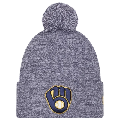 New Era Milwaukee Brewers  Brewers Marl Pom Knit In Gray