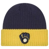 New Era Milwaukee Brewers  Brewers Waffled Knit Hat In Blue/white