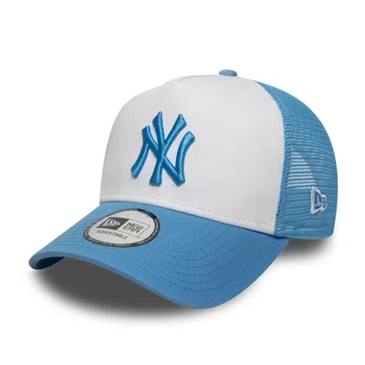 New Era Mini Trucker Cap With Mesh Back In Pastel Blue