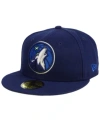 New Era Minnesota Timberwolves Basic 59fifty Fitted Cap 2018 In Navy