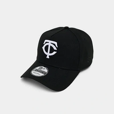 New Era Minnesota Twins Mlb 9forty A-frame Monochrome Snapback Hat In Black
