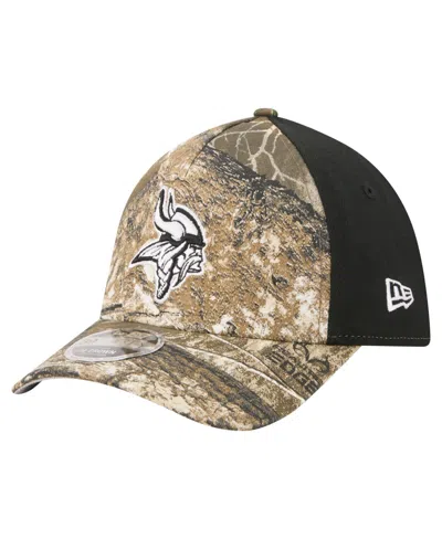 New Era Minnesota Vikings Real Tree 39thirty Stretch Fit Baseball Cap In Camo,black
