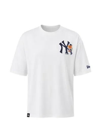 New Era Mlb Floral New York Yankees Logo-print T-shirt In White