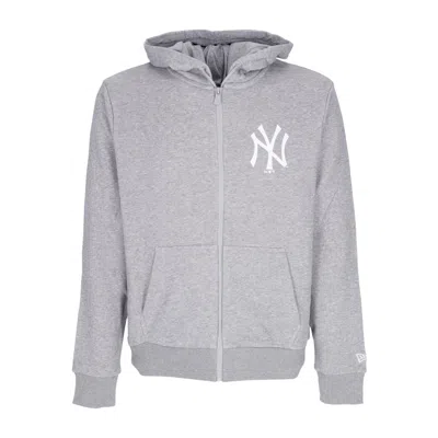 New Era Mlb League Essential Fz Neyyan Men's Zip Hoodie Heather Graphite/white In Gray