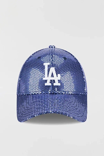 New Era Mlb Los Angeles Dodgers 9forty Allover Sequin Baseball Hat In Navy, Women's At Urban Outfitters In Blue