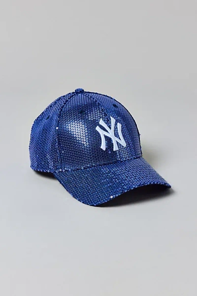New Era Mlb New York Yankees Sequin 9forty Snapback Hat In Navy, Women's At Urban Outfitters