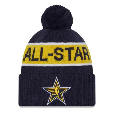 New Era Navy 2024 Nba All-star Game Cuffed Pom Knit Hat