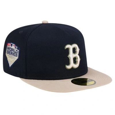 New Era Navy Boston Red Sox Canvas A-frame 59fifty Fitted Hat