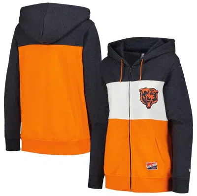New Era Navy Chicago Bears Color-block Full-zip Hoodie