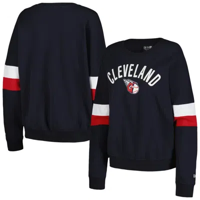 New Era Navy Cleveland Guardians Game Day Crew Pullover Sweatshirt