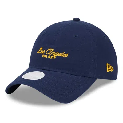 New Era Navy La Galaxy Throwback 9twenty Adjustable Hat In Blue