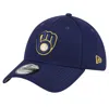 New Era Men's Navy Milwaukee Brewers 2024 Mlb Postseason Side Patch 9forty Adjustable Hat In Navy