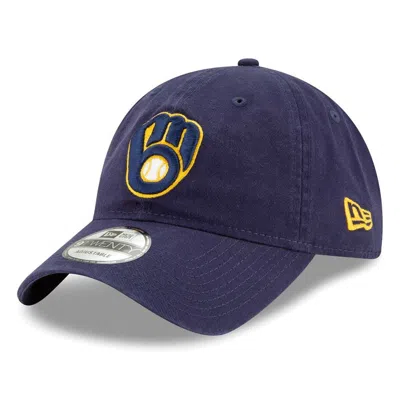 New Era Navy Milwaukee Brewers Replica Core Classic 9twenty Adjustable Hat In Blue