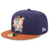 NEW ERA NEW ERA NAVY MONTGOMERY BISCUITS AUTHENTIC COLLECTION ALTERNATE LOGO 59FIFTY FITTED HAT