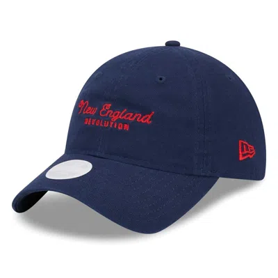 New Era Navy New England Revolution Throwback 9twenty Adjustable Hat In Blue