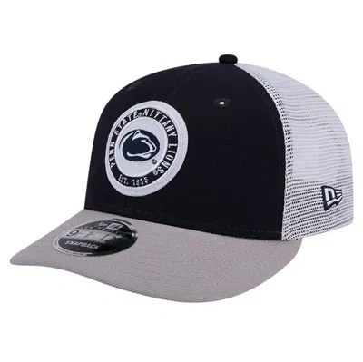 New Era Navy Penn State Nittany Lions Throwback Circle Patch 9fifty Trucker Snapback Hat