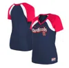 NEW ERA NEW ERA NAVY ST. LOUIS CARDINALS HEATHERED RAGLAN V-NECK T-SHIRT
