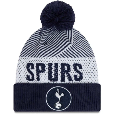 New Era Navy Tottenham Hotspur Engineered Sport Cuffed Knit Hat With Pom