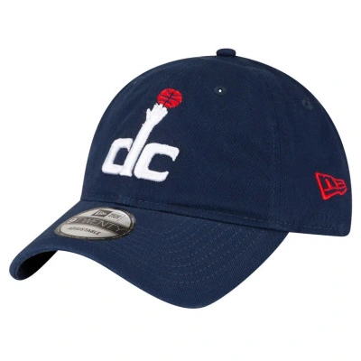 New Era Navy Washington Wizards Team 2.0 9twenty Adjustable Hat In Black/black