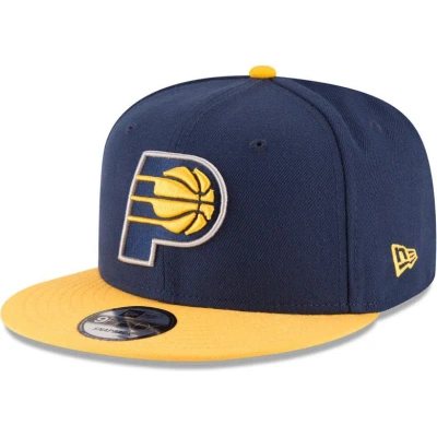 New Era Men's  Navy, Gold Indiana Pacers Two-tone 9fifty Adjustable Hat In Navy,gold