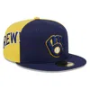 NEW ERA NEW ERA NAVY/GOLD MILWAUKEE BREWERS GAMEDAY SIDESWIPE 59FIFTY FITTED HAT
