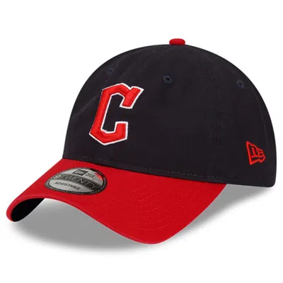 New Era Navy/red Cleveland Guardians Logo Replica Core Classic 9twenty Adjustable Hat