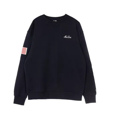 New Era Ne Script Crew Men's Lightweight Crewneck Sweatshirt  Navy In Black