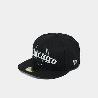 New Era New Chicago Bulls Nba 59fifty Gothic Fitted Hat In Black