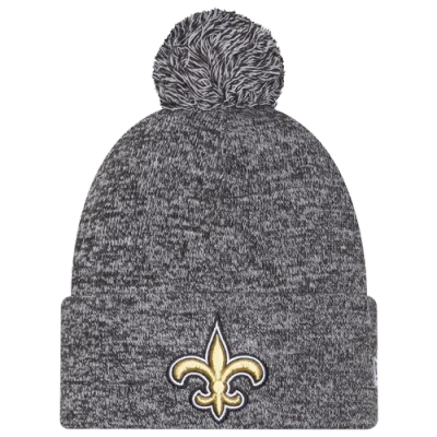 New Era New Orleans Saints  Saints Marl Pom Knit In Black