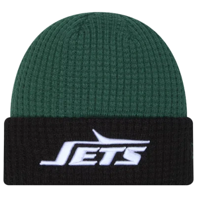 New Era New York Jets  Jets Waffled Knit Hat In Forest Green/white/black