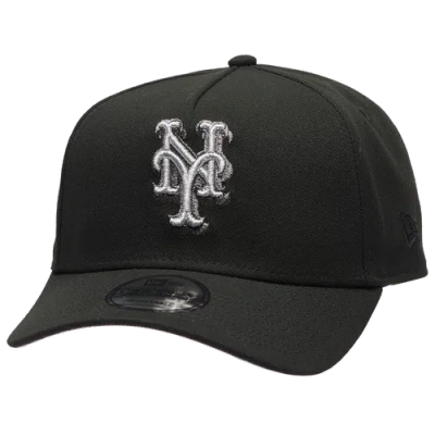New Era New York Mets  Mets 9forty Metallic A-frame Cap In Black