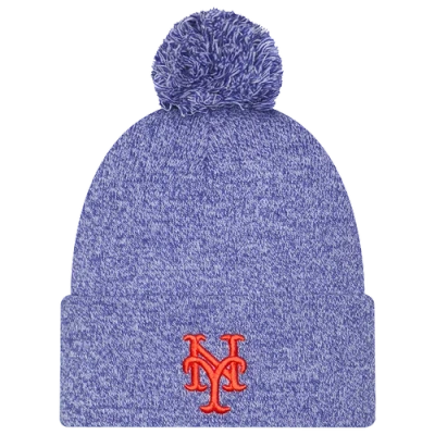 New Era New York Mets  Mets Marl Pom Knit In Blue